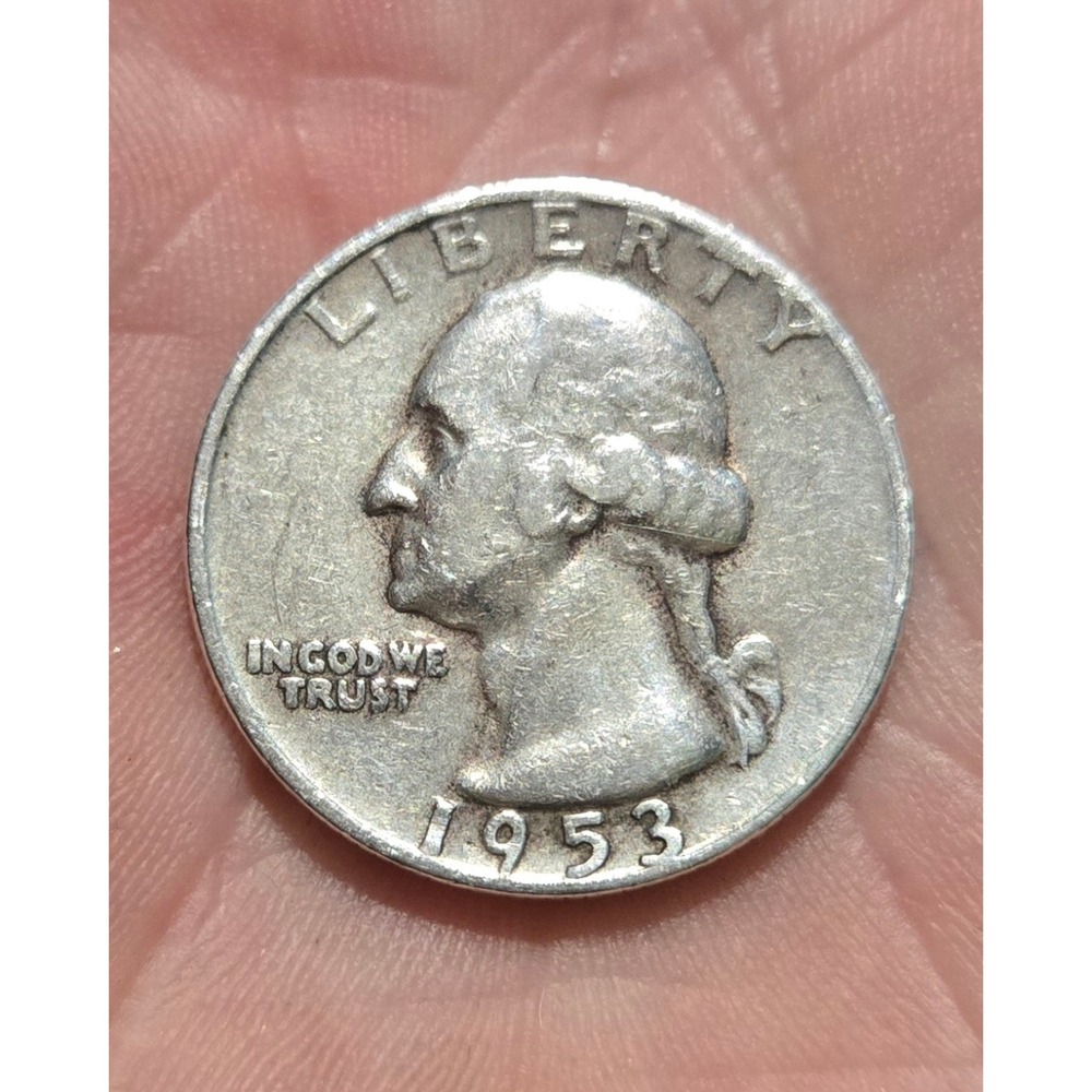 1953 D Washington Quarter Dollar 90% Silver US Coin Denver Mint